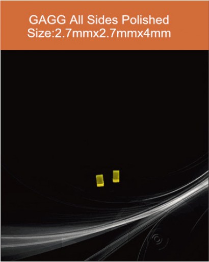 GAGG Ce scintillation crystal, GAGG Ce scintillator, GAGG Ce Crystal,   Ce:Gd3Al2Ga3O12 crystal, 2.7x2.7x4mm